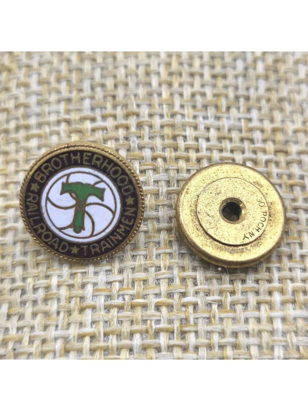 Vintage Brotherhood Of Railroad Trainmen Lapel Pin Clutch Back